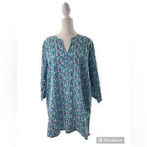 Lexi York Cotton Print Tunic/Swim Coverup
